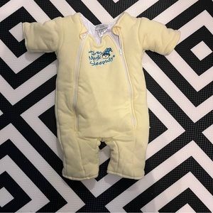 Baby Merlin’s Magic Sleepsuit size Large 6-9 months Yellow Cotton EUC
